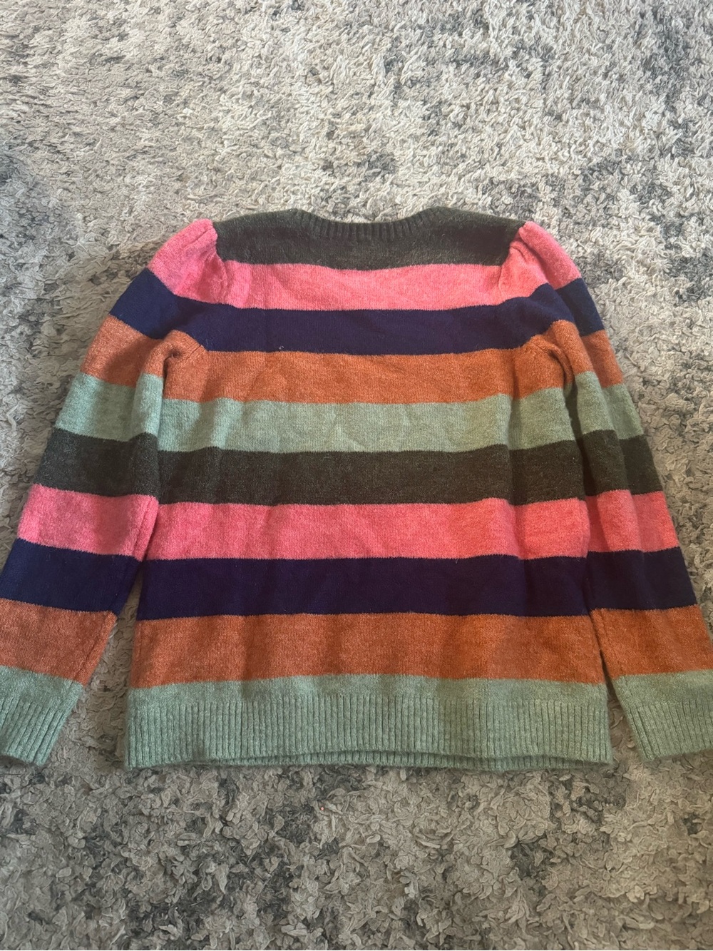 Talbots Striped Crewneck Sweater in Pink, Orange, Mint, Olive & Navy womens - Picture 2 of 4